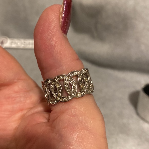 Infinity “CC” Circle Rhinestone size 11 thumb ring! 4 stones are missing. - Picture 8 of 9